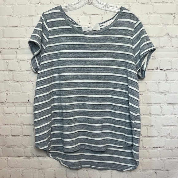 Lauren Conrad Striped Bow Back Top - Picture 2 of 11